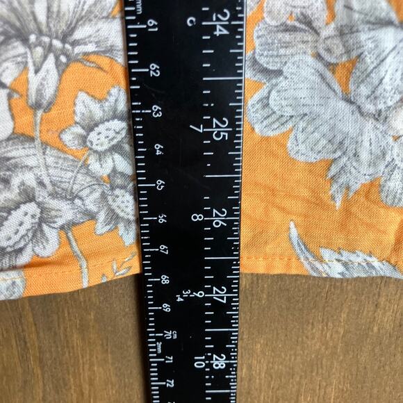 Ann Taylor Womens Blouse Marigold Tropical Floral Toile Smocked Halter XLarge - Picture 9 of 12